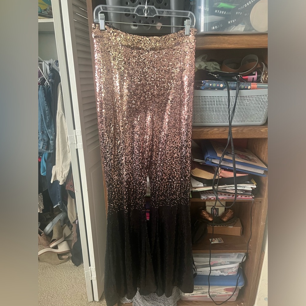 Sequin flare pants